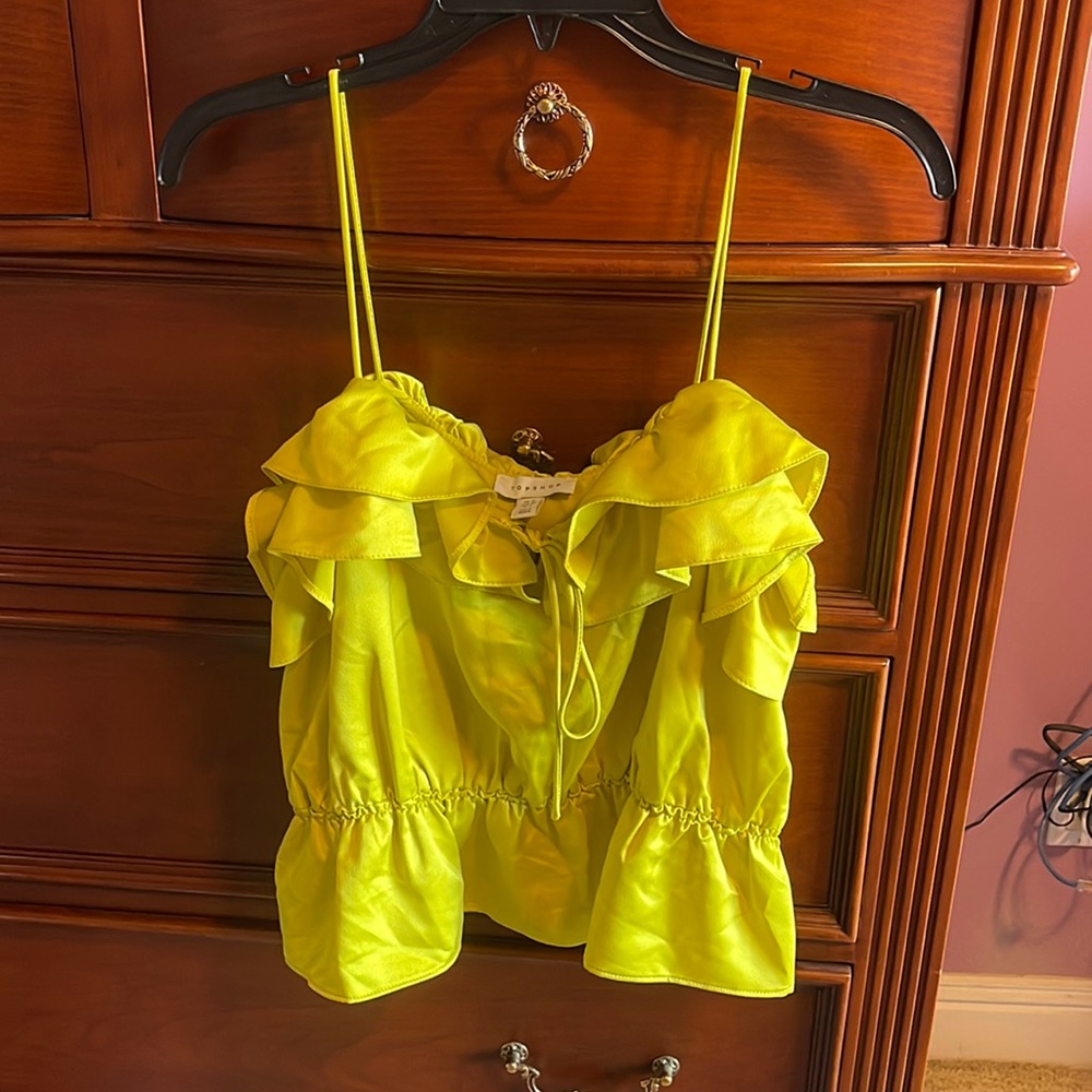 Green spaghetti strap top! From top shop! Size us 8!